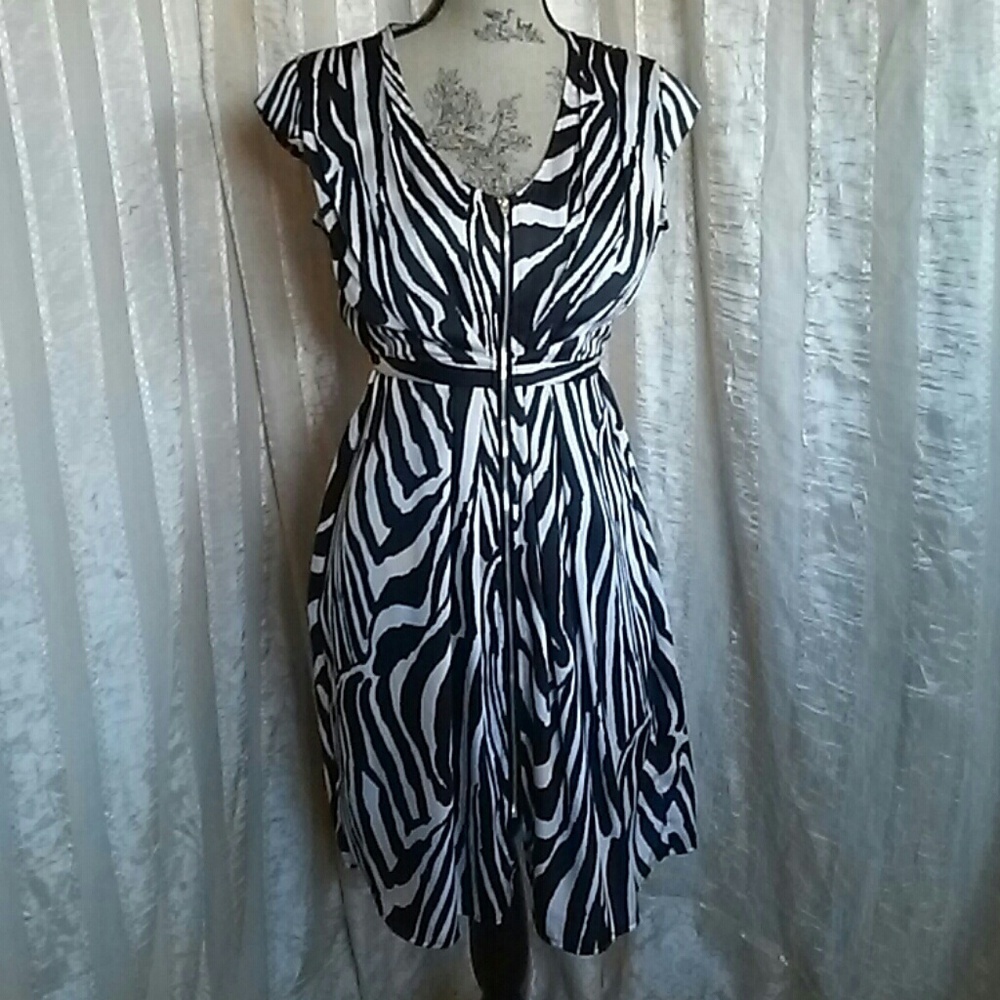 H&M Women's Zebra Print Dress Size 6